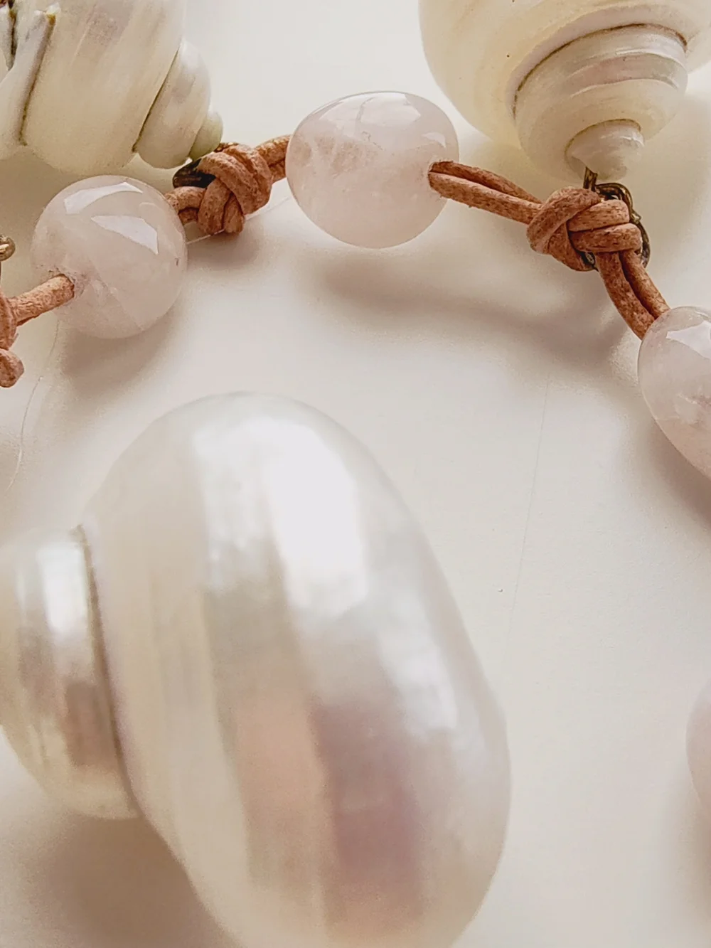 NWT J.Crew Semi Precious White Shell Statement Bracelet